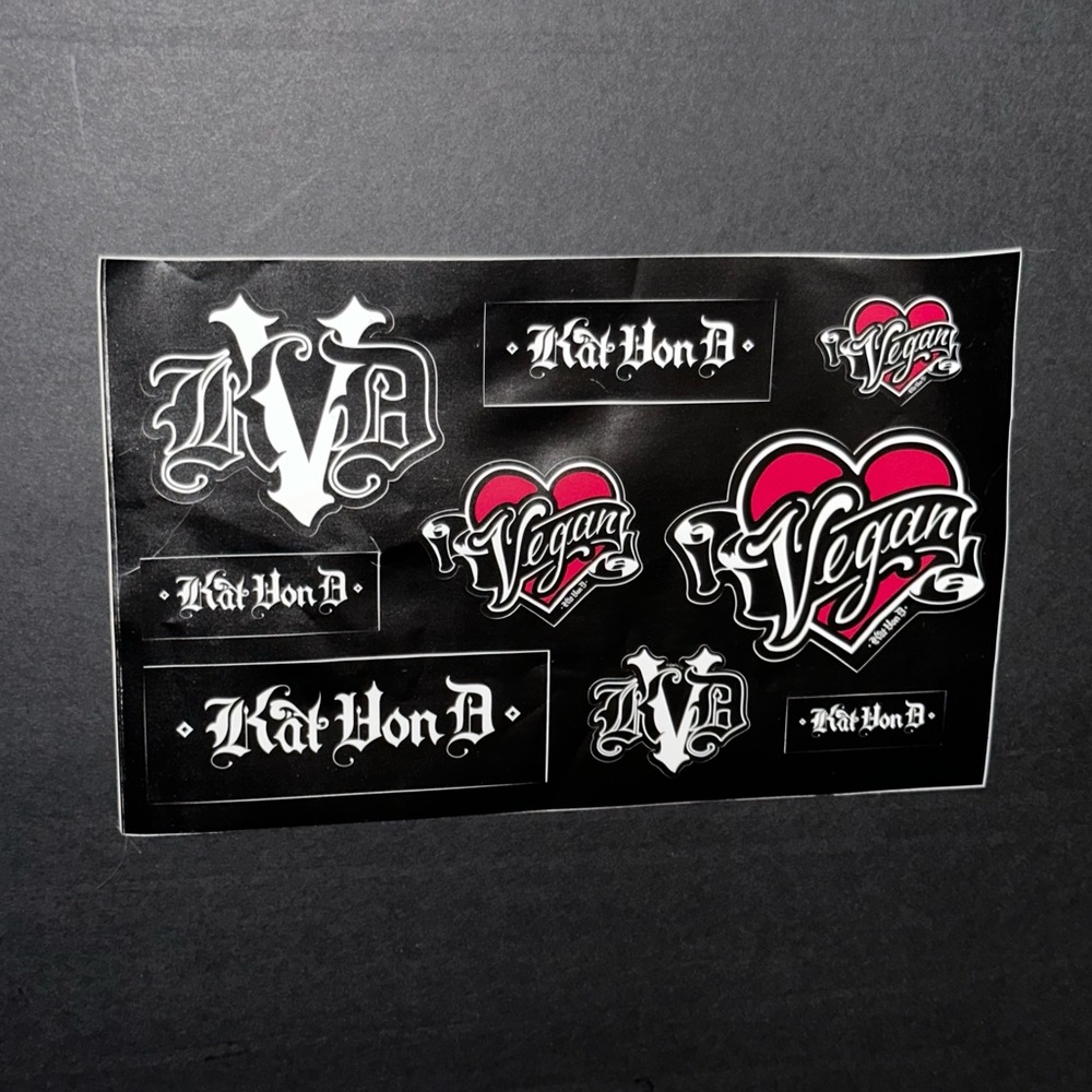 Kat Von D tattoo stickers KVD Vegan Beauty makeup logo flash tattoos